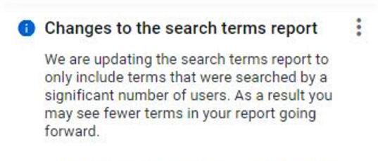changes to the search term report